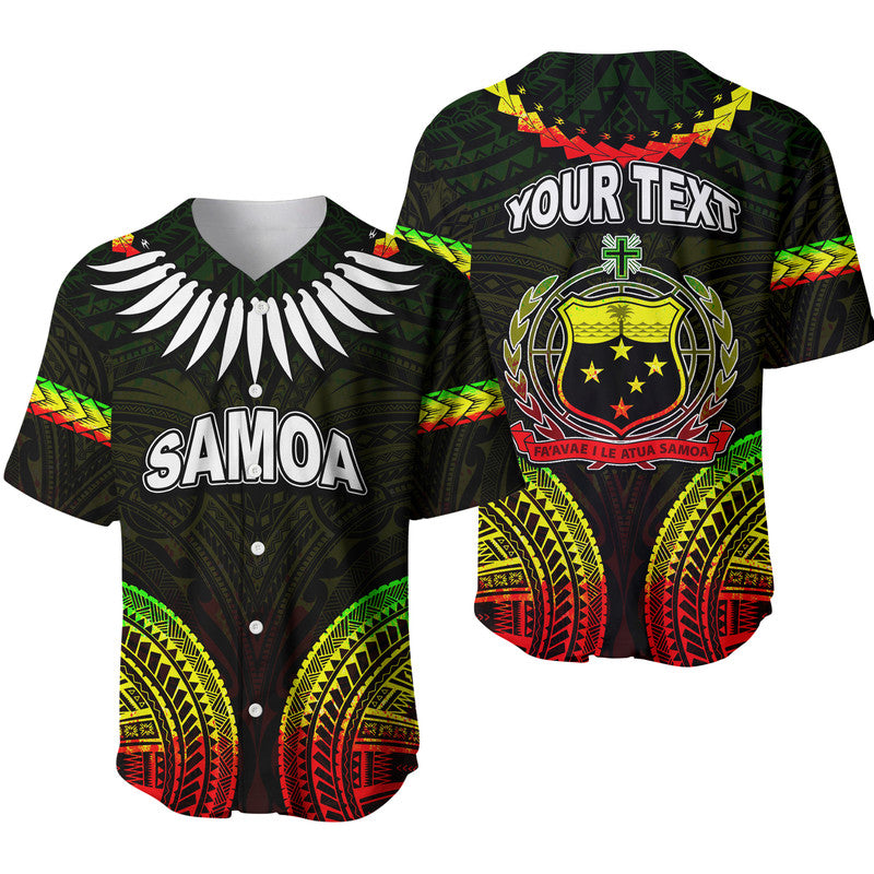 Custom Personalised Samoa Ula Nifo Tribal Baseball Jersey Reggage Style LT6 - Wonder Print Shop