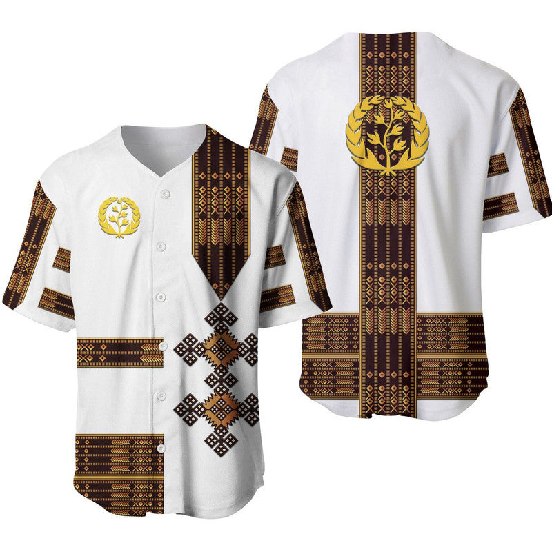 Eritrea Baseball Jersey Fancy Simple Tibeb Style - White LT8 - Wonder Print Shop