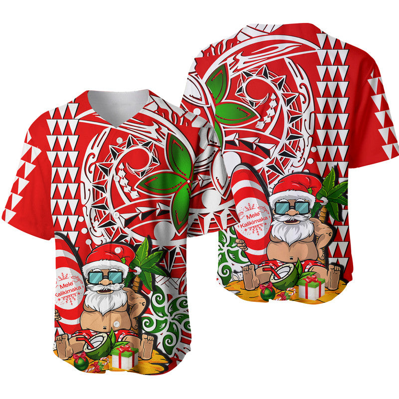 Hawaii Mele Kalikimaka Santa Claus Beach Baseball Jersey LT6 - Wonder Print Shop