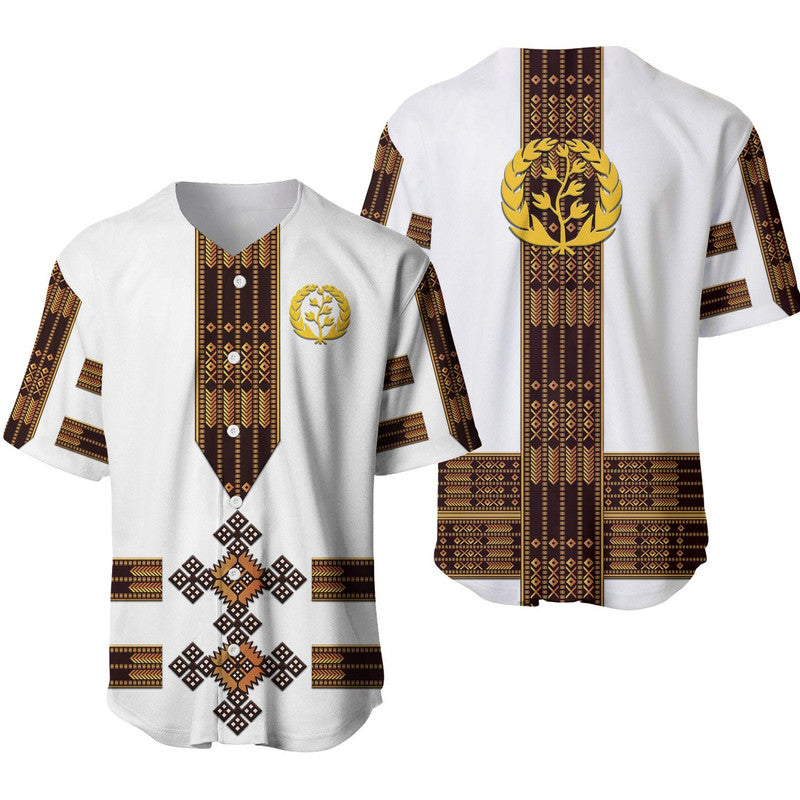 Eritrea Baseball Jersey Fancy Tibeb Vibes NO.1 Ver - White LT8 - Wonder Print Shop