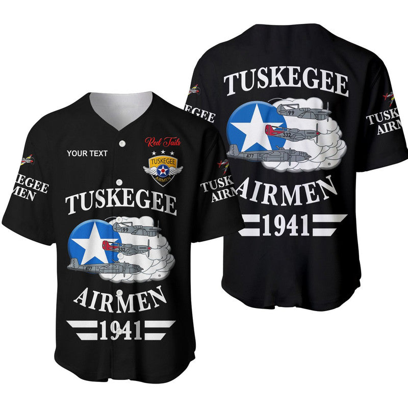 (Custom Personalised) Tuskegee Airmen Baseball JerseyThe Red Tails Original Style - Black LT8 - Wonder Print Shop