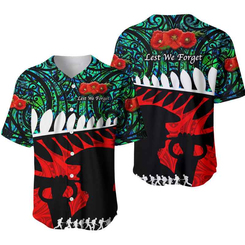 New Zealand Maori ANZAC Baseball Jersey Remembrance Soldier Turquoise LT8 - Wonder Print Shop