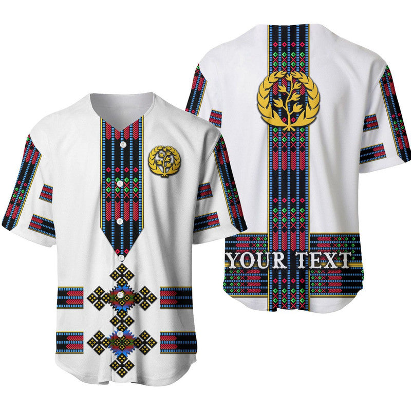 (Custom Personalised) Eritrea Baseball Jersey Fancy Tibeb Vibes NO.1 Ver - Flag Style LT8 - Wonder Print Shop