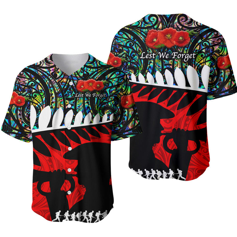 New Zealand Maori ANZAC Baseball Jersey Remembrance Soldier Paua Shell LT8 - Wonder Print Shop