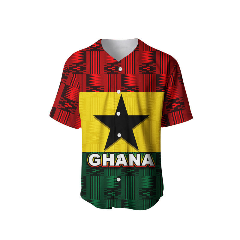 (Custom Personalised) Ghana Flag Mix Patterns Baseball Jersey LT6 - Wonder Print Shop