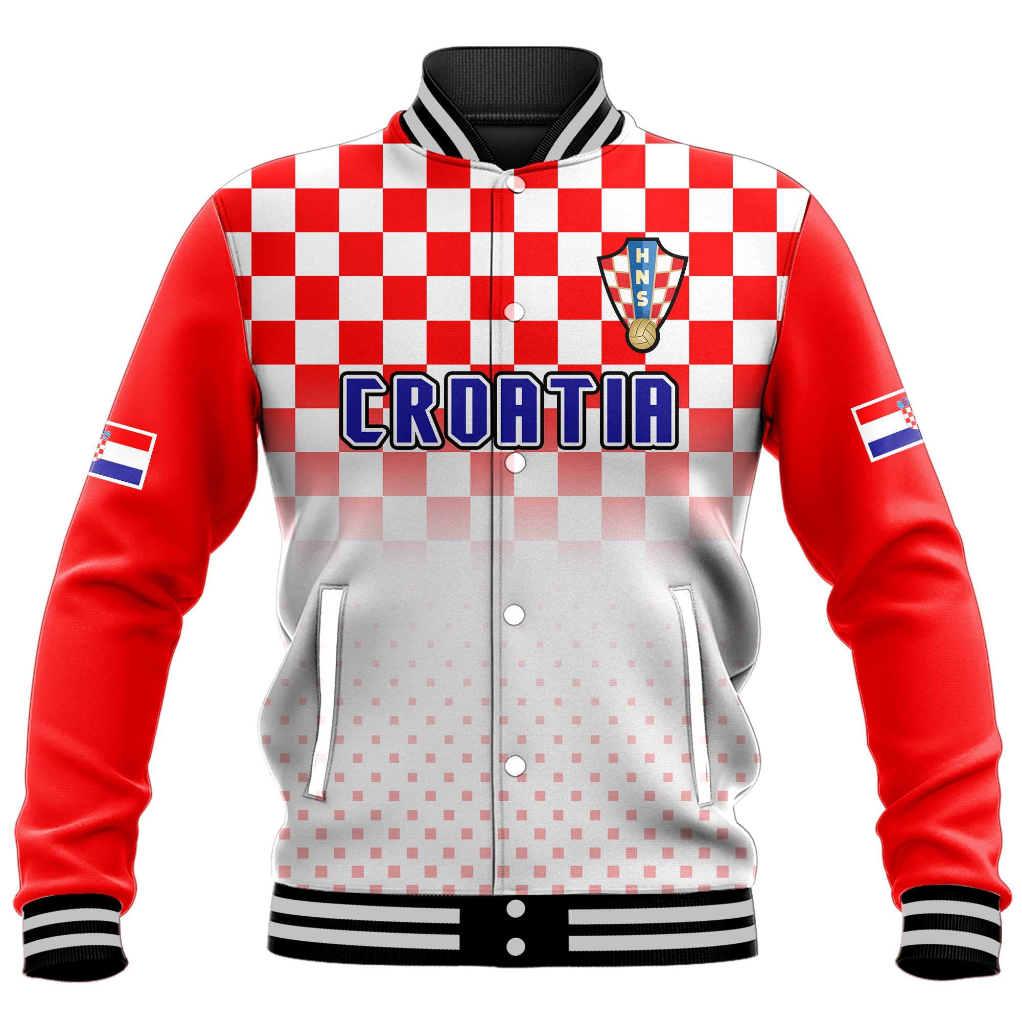 (Custom Personalised) Croatia Hrvatska Football World Cup Vibe Baseball Jacket LT9