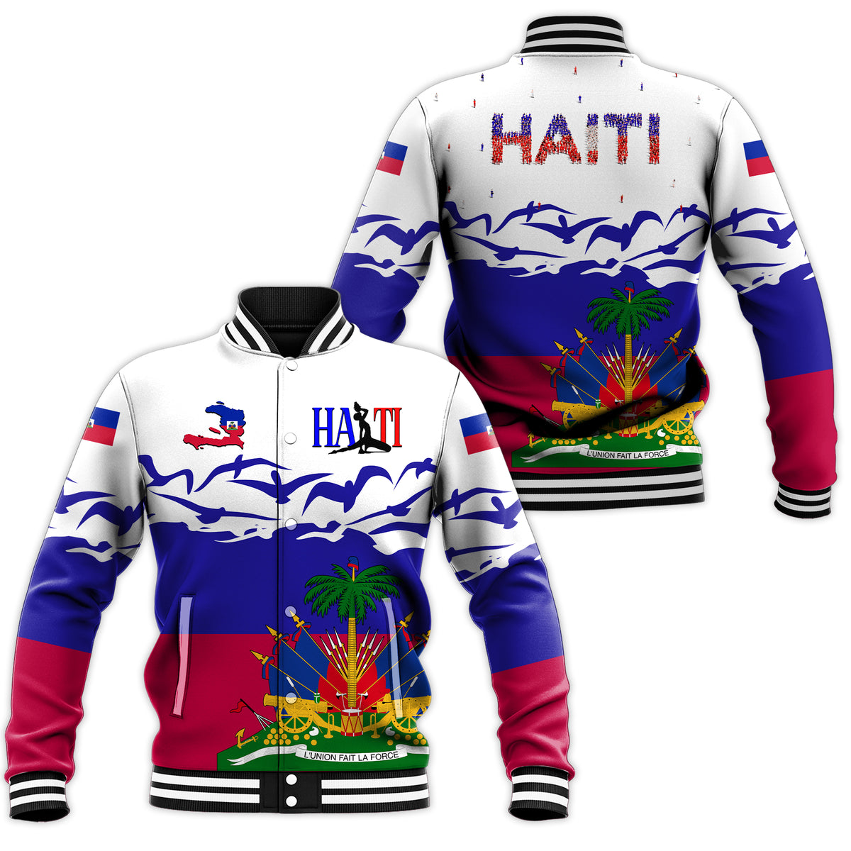 Haiti Happy Independence Day Baseball Jacket - LT2 - Wonder Print Shop