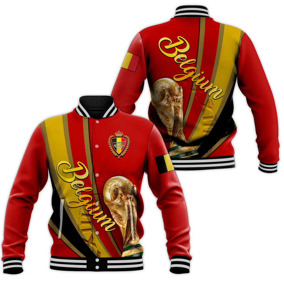 Belgium Football World Cup 2022 Baseball Jacket - LT2 - Wonder Print Shop