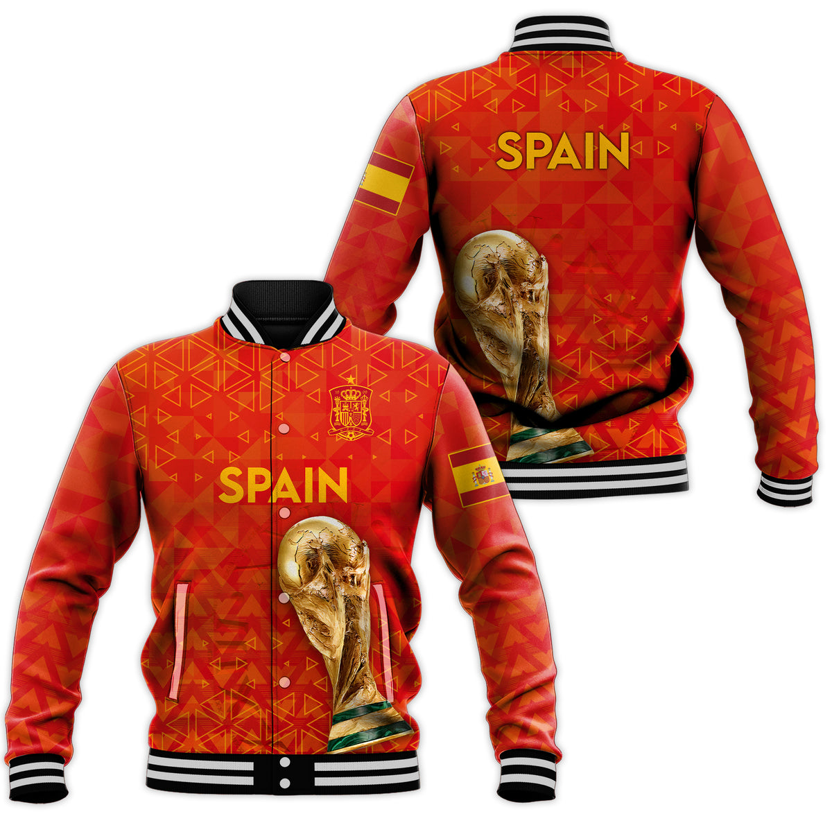 Spain Football World Cup 2022 Baseball Jacket - LT2 - Wonder Print Shop