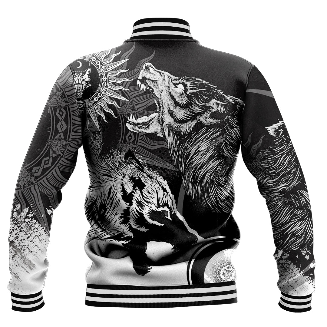 Viking Skoll and Hati New Style Baseball Jacket RLT12 - Wonder Print Shop