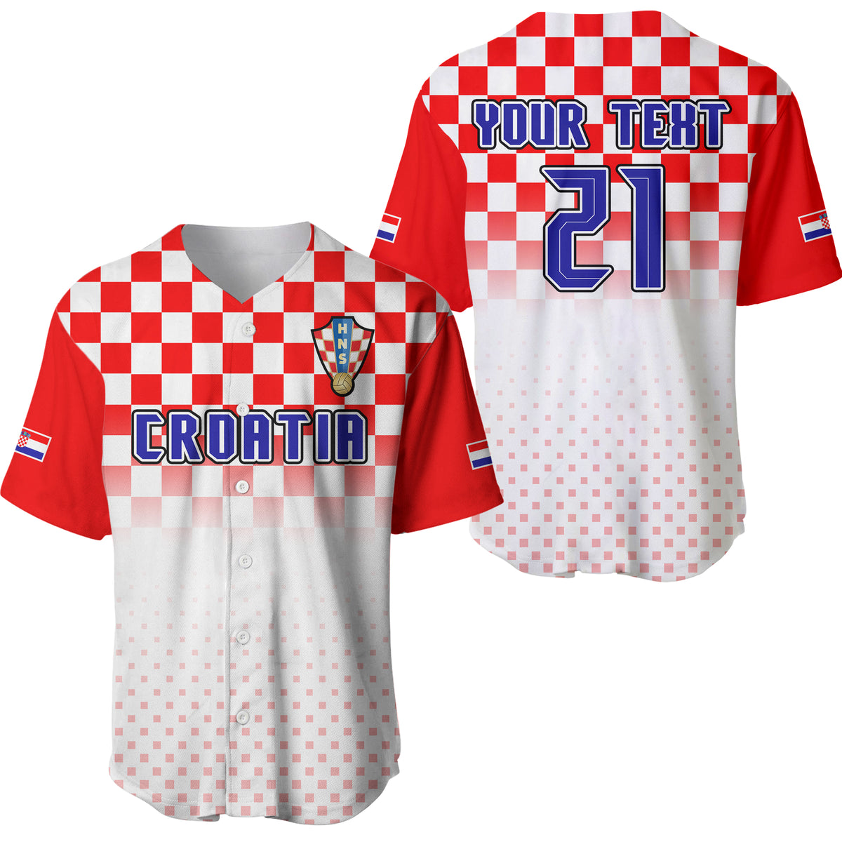 (Custom Personalised) Croatia Hrvatska Football World Cup Vibe Baseball Jersey LT9 - Wonder Print Shop