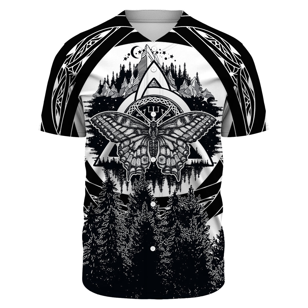 Viking Butterfly Style Celtic Of Pine Forest Baseball Jersey RLT12 - Wonder Print Shop