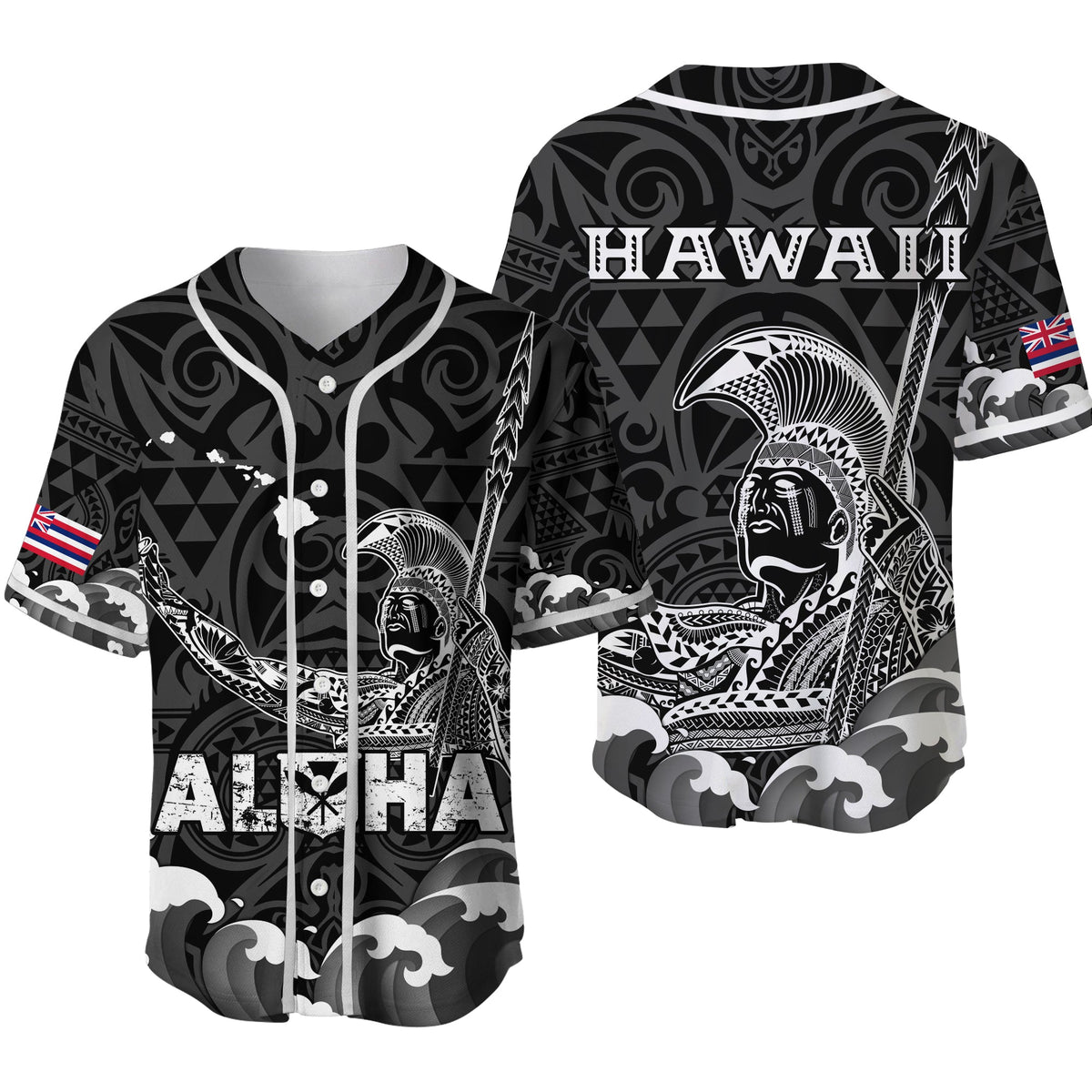 Hawaii King Kamehameha Aloha Hawai'i Nei Baseball Jersey LT2 - Wonder Print Shop
