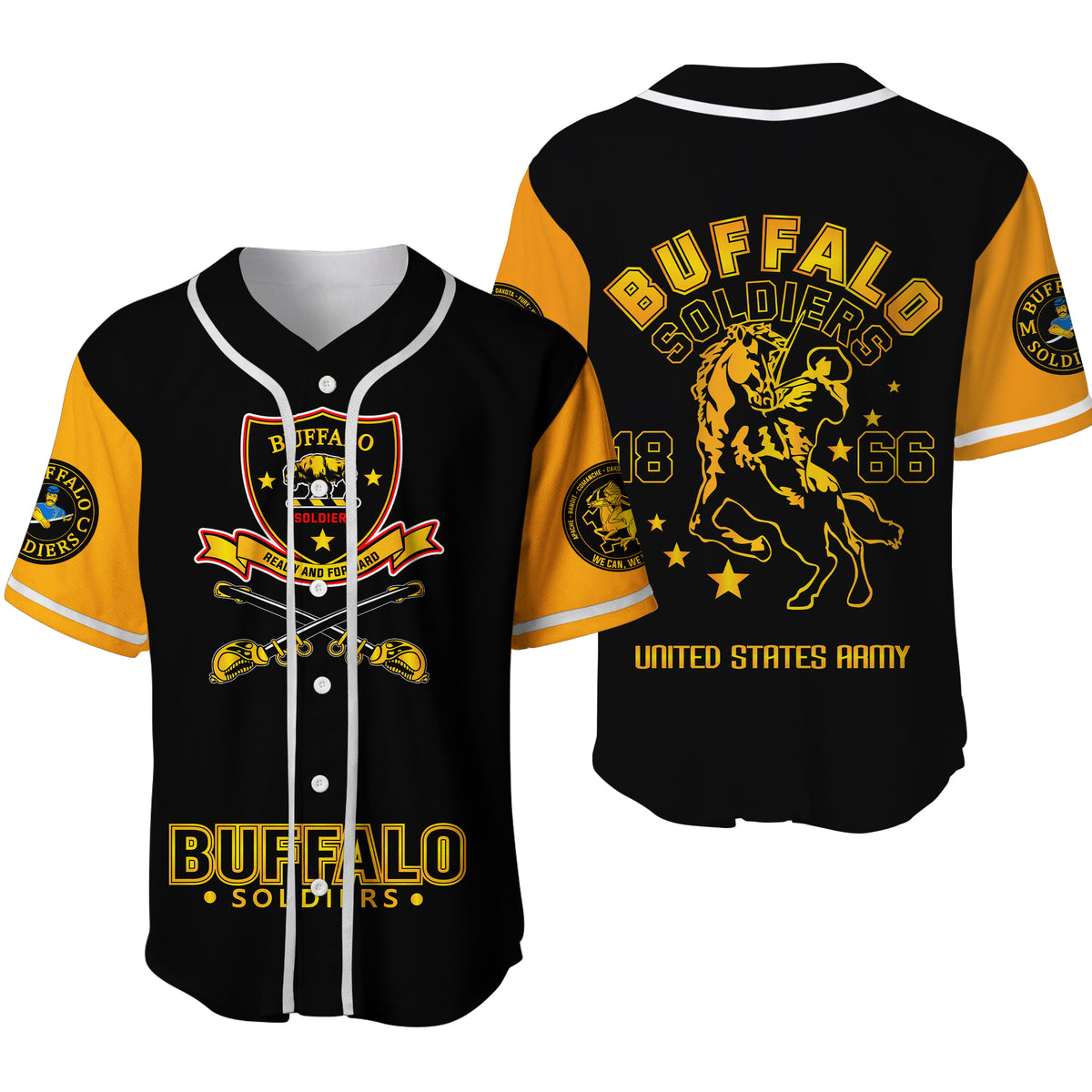 Buffalo Soldiers African American Legend Of The Black Soldiers Baseball Jersey - LT2 - Wonder Print Shop