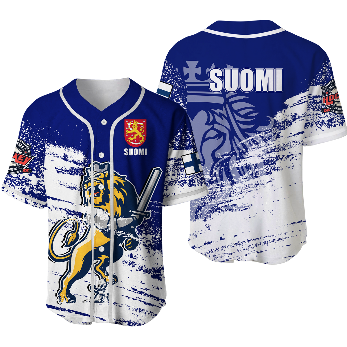 Finland Suomi Leijonat Hockey Baseball Jersey - LT2 - Wonder Print Shop
