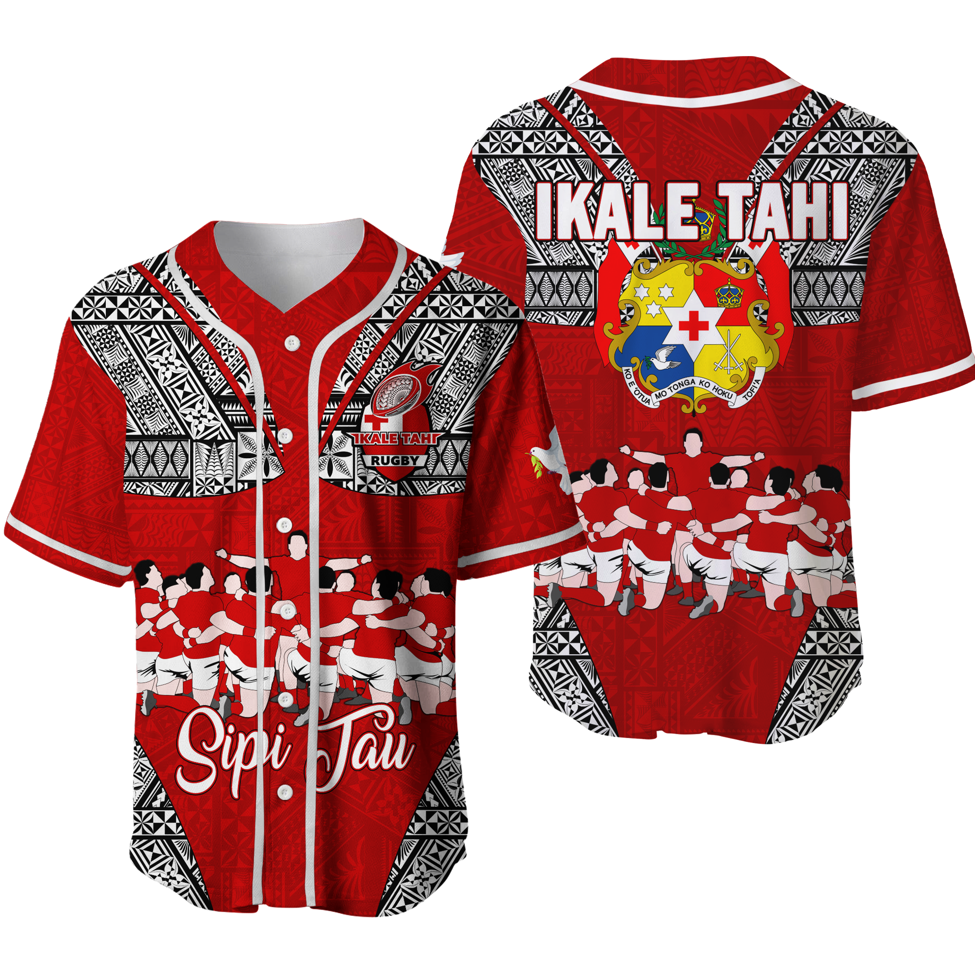 Tonga Rugby Ikale Tahi Sipi Tau Baseball Jersey - LT2 - Wonder Print Shop