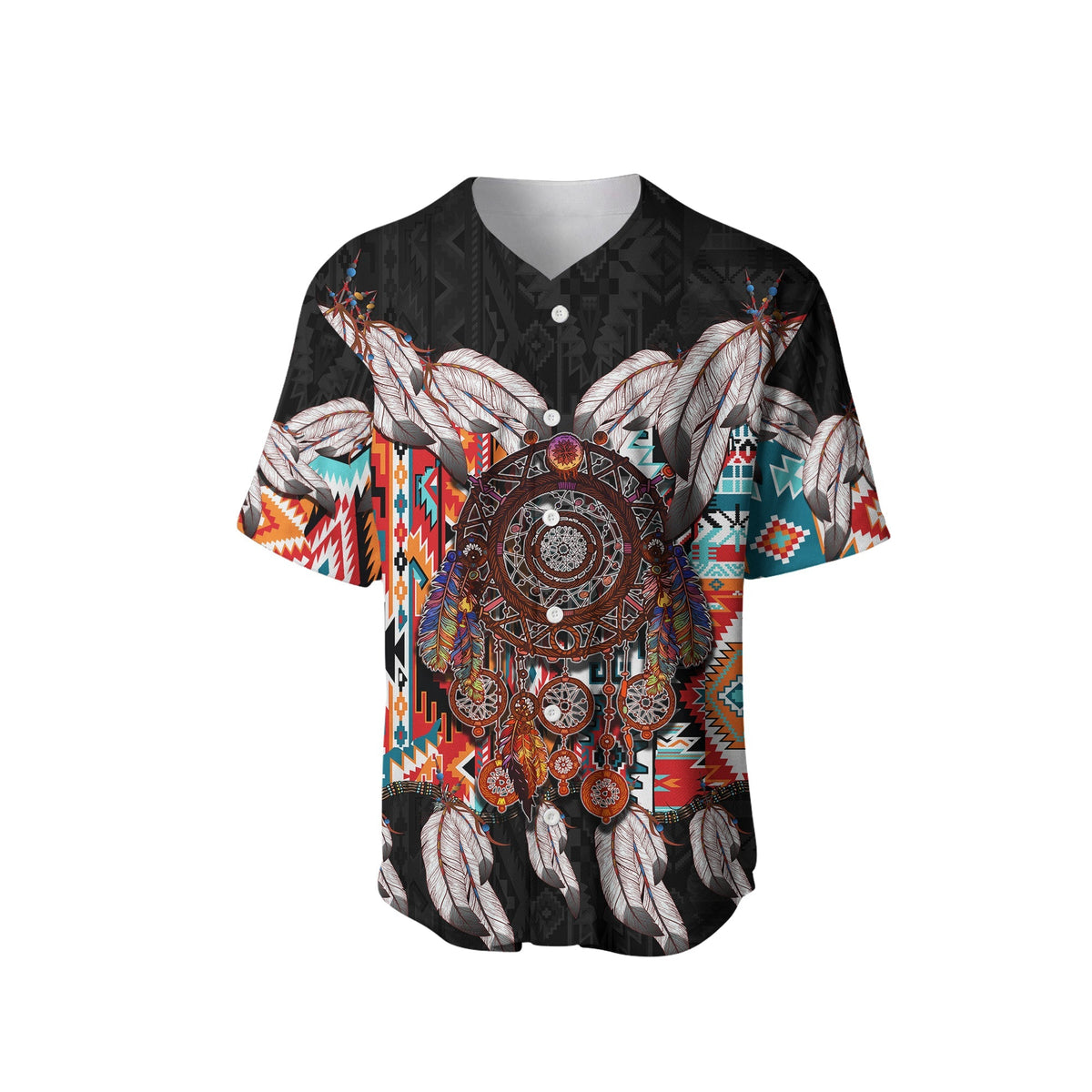 (Custom Personalised) Native American Baseball Jersey Native Patterns Dreamcatcher LT6 - Wonder Print Shop