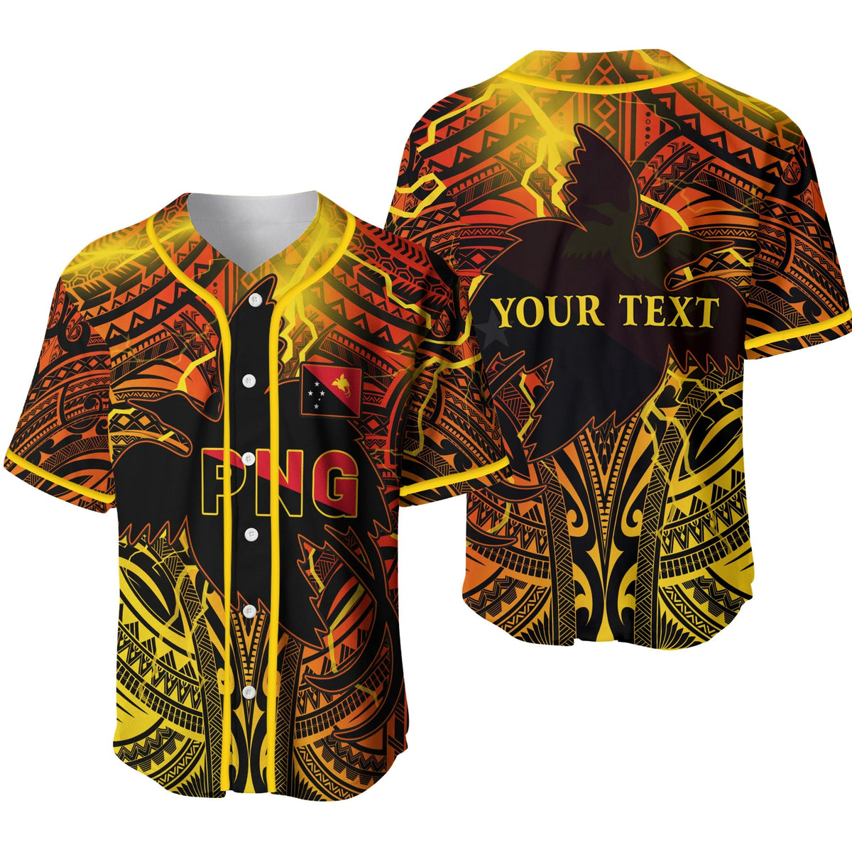 (Custom Personalised) Papua New Guinea Baseball Jersey Stalwart Polynesian Special LT13 - Wonder Print Shop
