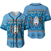 Botswana baseball jersey, multicolor front zipper; 'BOTSWANA' text and crest