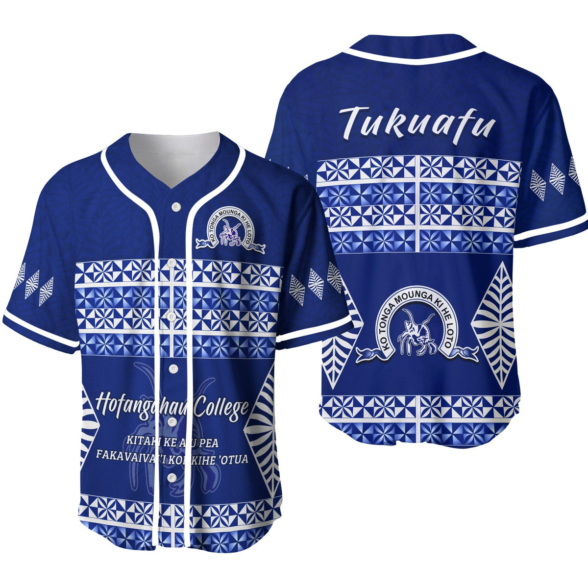 (Tukuafu) Hofangahau College Baseball Jersey LT13 - Wonder Print Shop