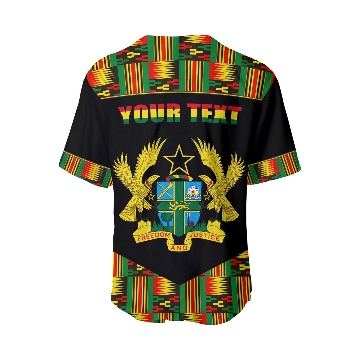 (Custom Personalised) Ghana Proud Baseball Jersey Ankara Kente LT13 - Wonder Print Shop