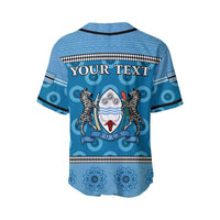 Botswana baseball jersey, multicolor back; 'YOUR TEXT' and crest graphic