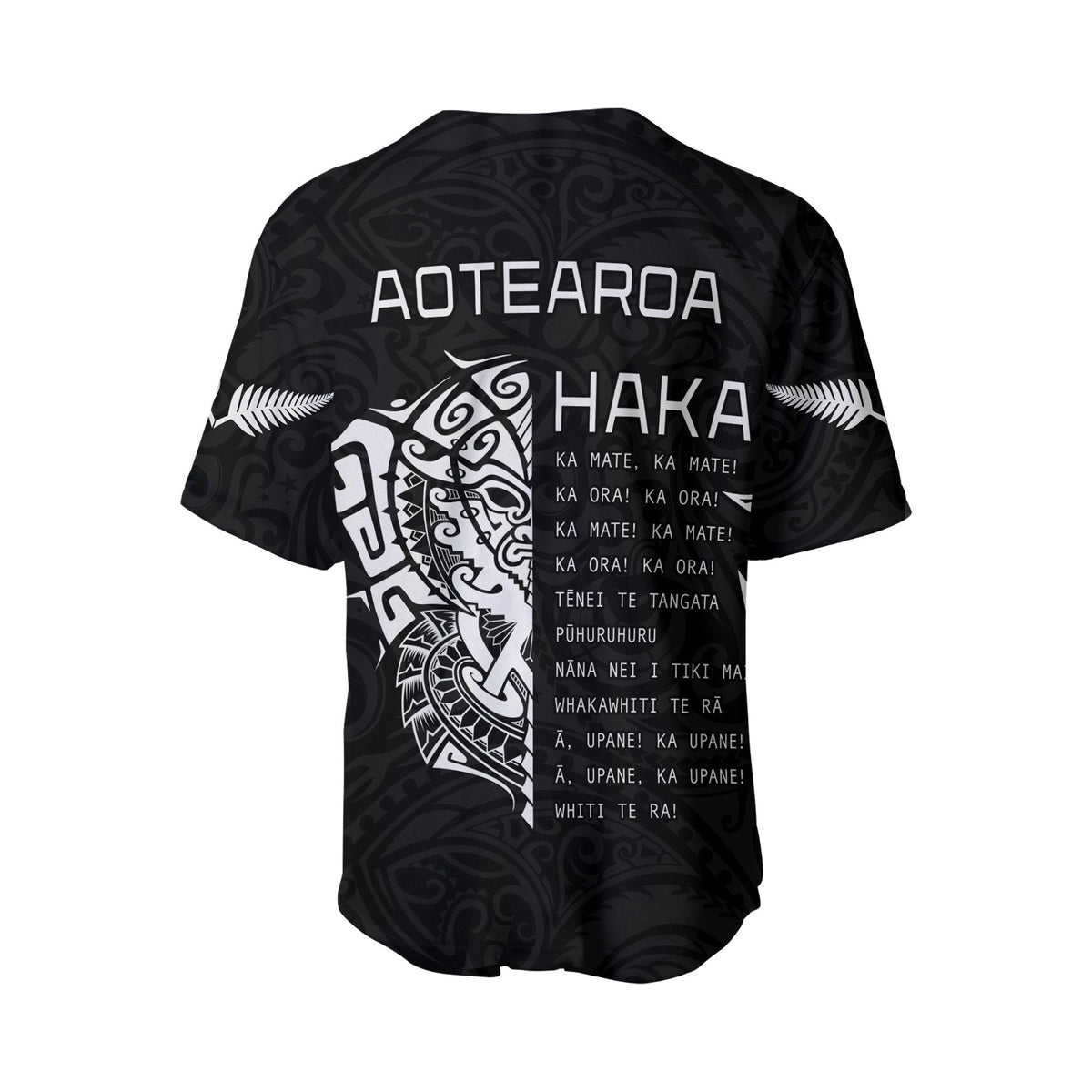 New Zealand Rugby Baseball Jersey Haka All Blacks mix Ta Moko LT13 - Wonder Print Shop