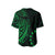 Cook Islands Baseball Jersey Polynesian Flowers Version 01 Green LT13 - Wonder Print Shop