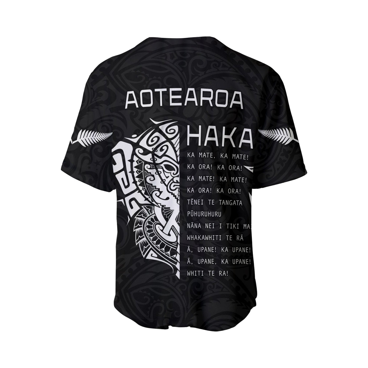 New Zealand Rugby Baseball Jersey Haka All Black mix Ta Moko LT13 - Wonder Print Shop