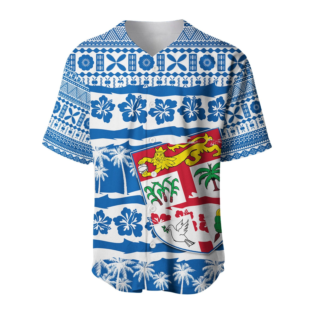 Fiji Polynesian Baseball Jersey Fijian Tapa Pattern LT13 - Wonder Print Shop