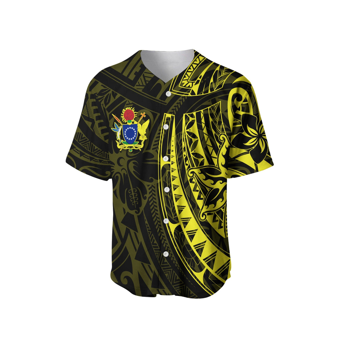 Cook Islands Baseball Jersey Polynesian Flowers LT13 - Wonder Print Shop