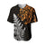 (Custom Personalised) Leo Zodiac Style Maori Baseball Jersey Orange Lion LT13 - Wonder Print Shop