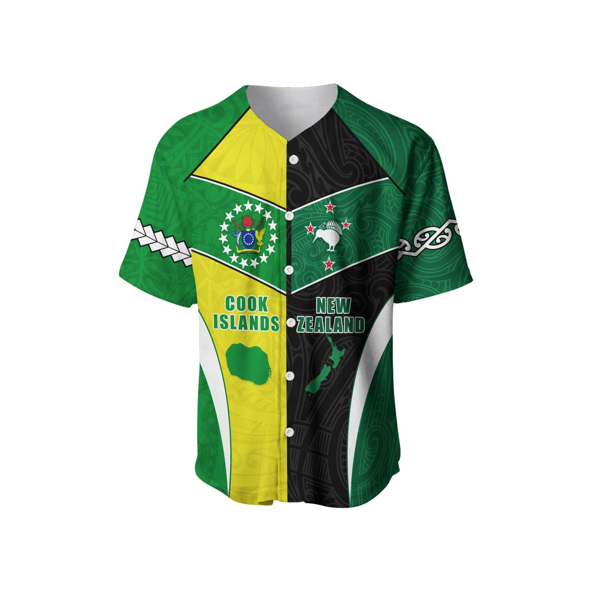 Cook Islands and New Zealand Baseball Jersey Polynesian mix Maori LT13 - Wonder Print Shop