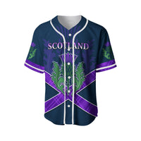 Scotland baseball jersey with button front, “SCOTLAND” text and thistle motif