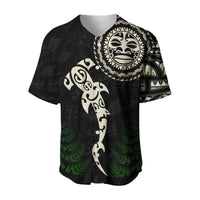 Aotearoa Fern Baseball Jersey Maori Manaia and Fish LT13 - Wonder Print Shop