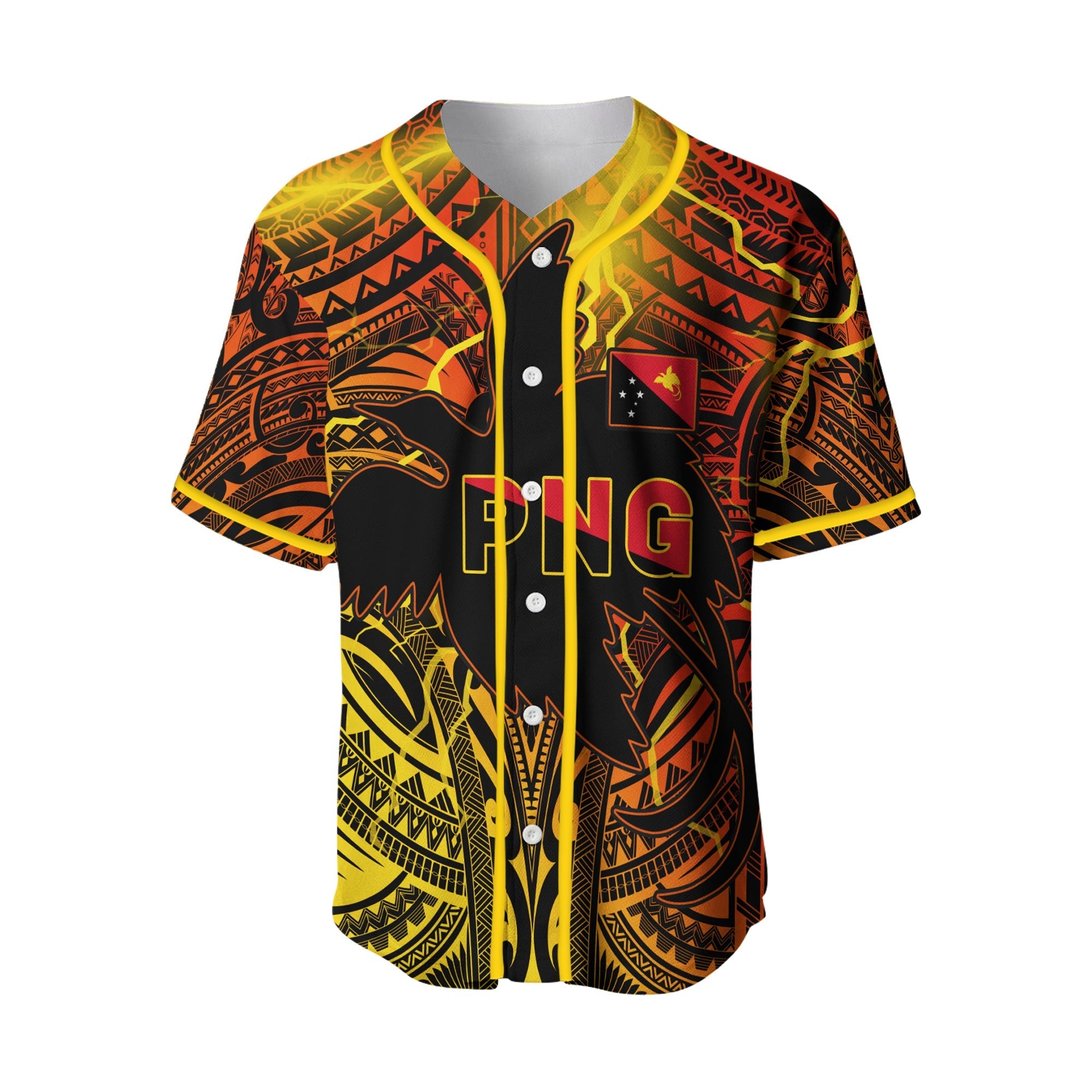 Papua New Guinea Baseball Jersey Stalwart Polynesian Special LT13 - Wonder Print Shop