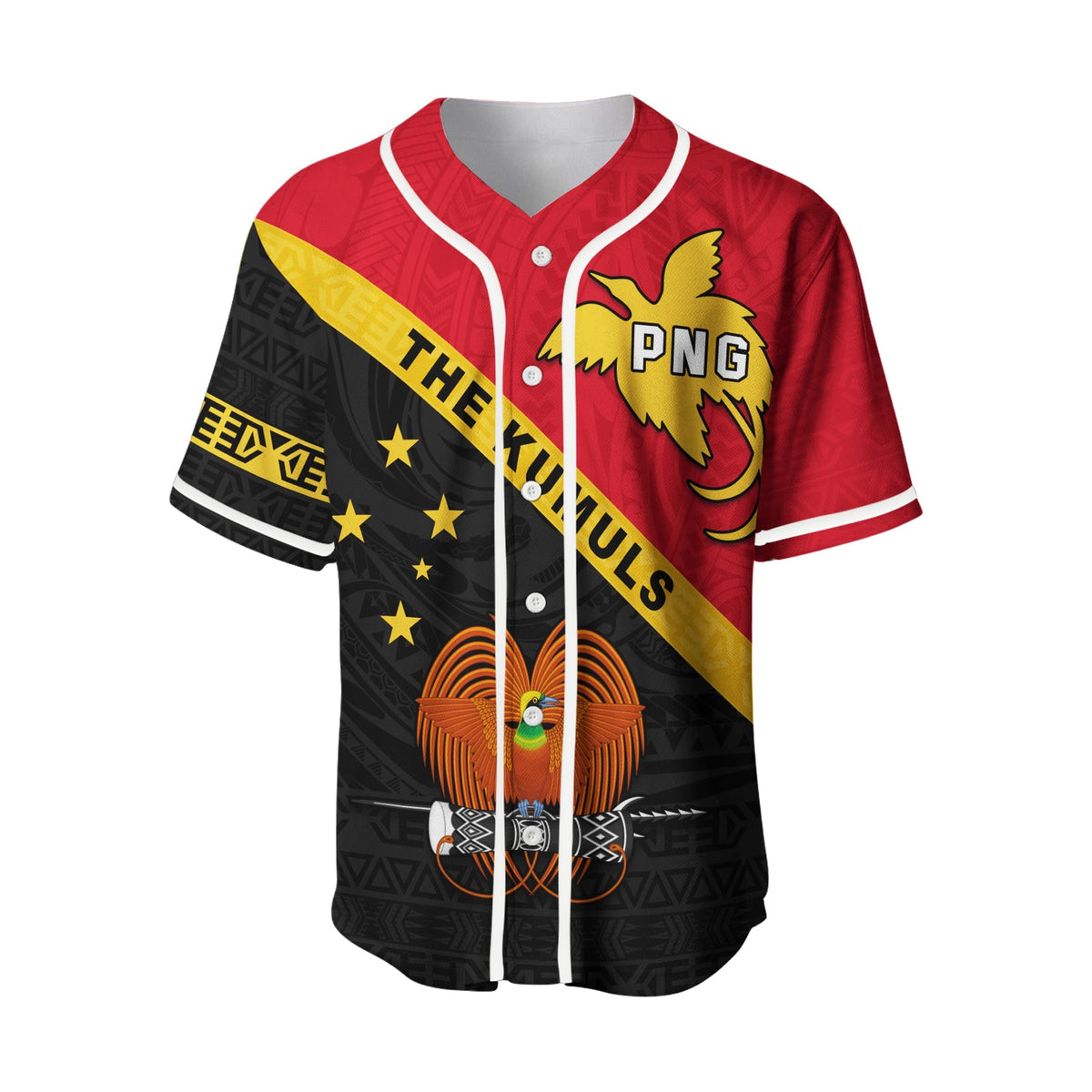 Papua New Guinea Rugby Baseball Jersey The Kumuls PNG LT13 - Wonder Print Shop