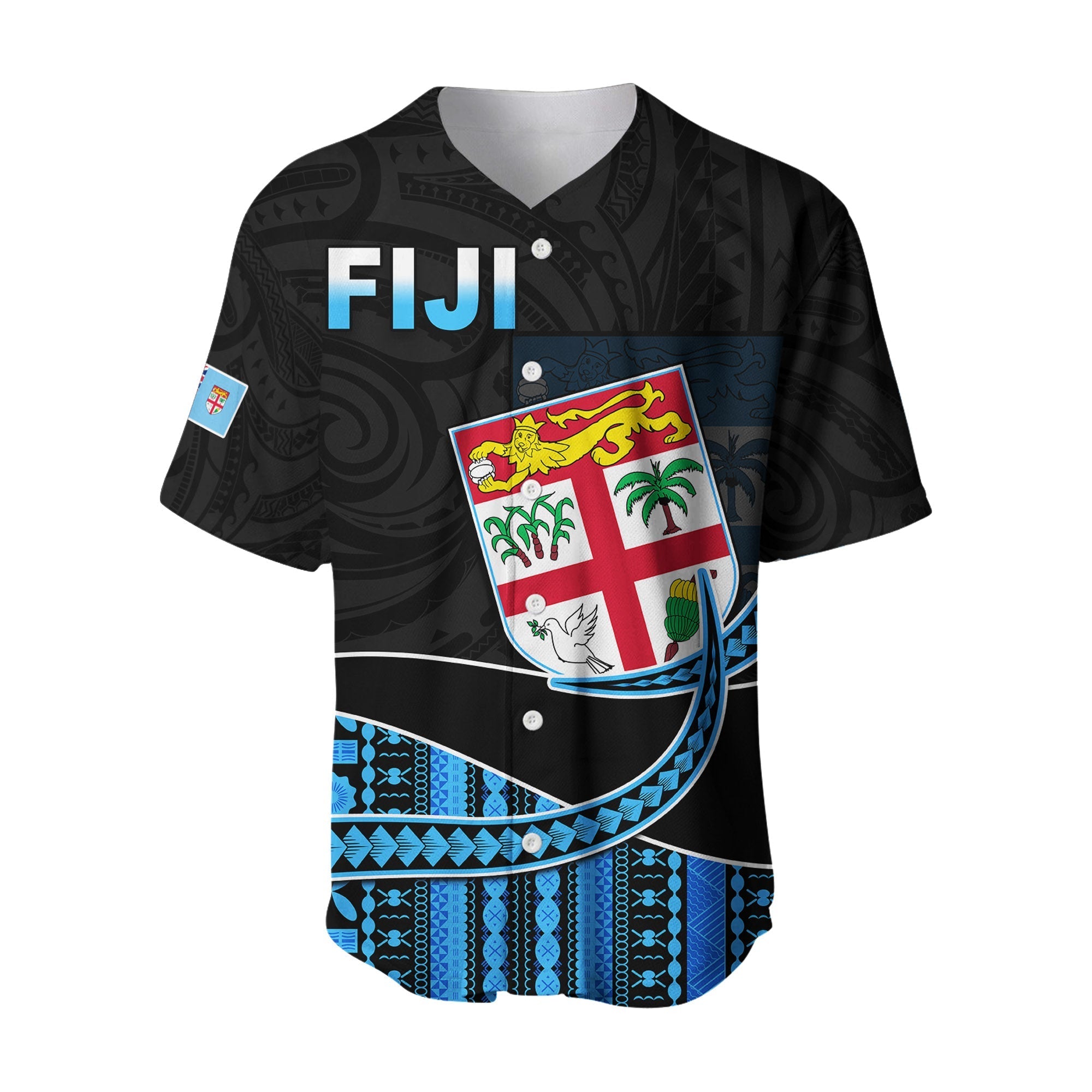 Fiji Polynesian Baseball Jersey Featured Fijian Lovers LT13 - Wonder Print Shop