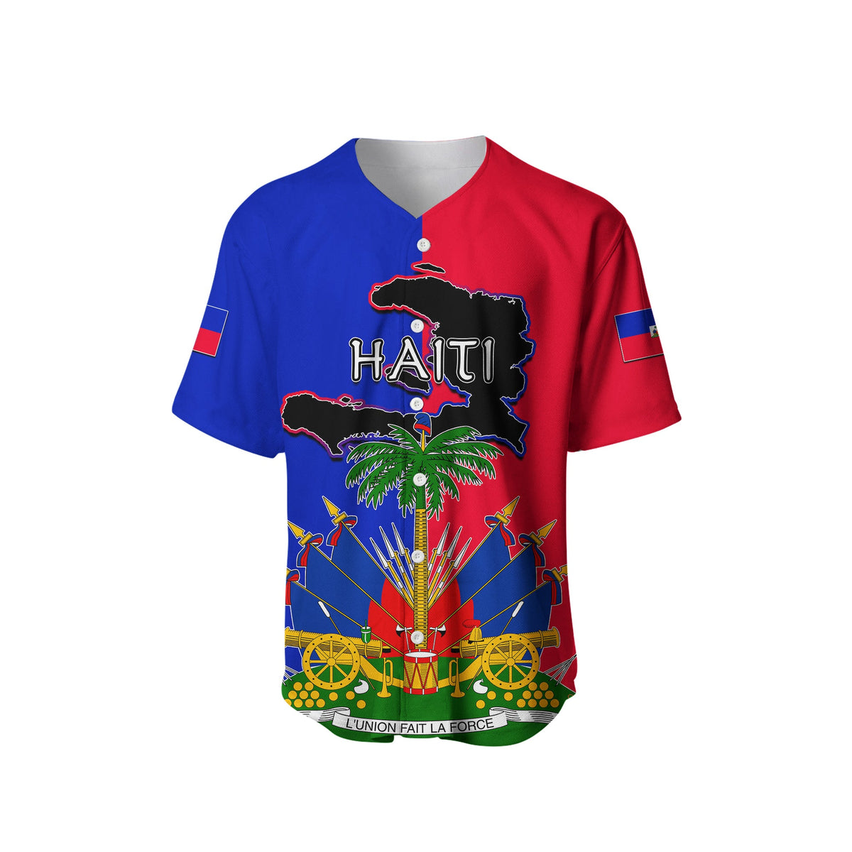 (Custom Personalised) Haiti Baseball Jersey Flag Style LT6 - Wonder Print Shop