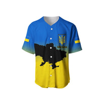 (Custom Personalised) Ukraine Baseball Jersey With Map Stand With Ukraine LT6 - Wonder Print Shop