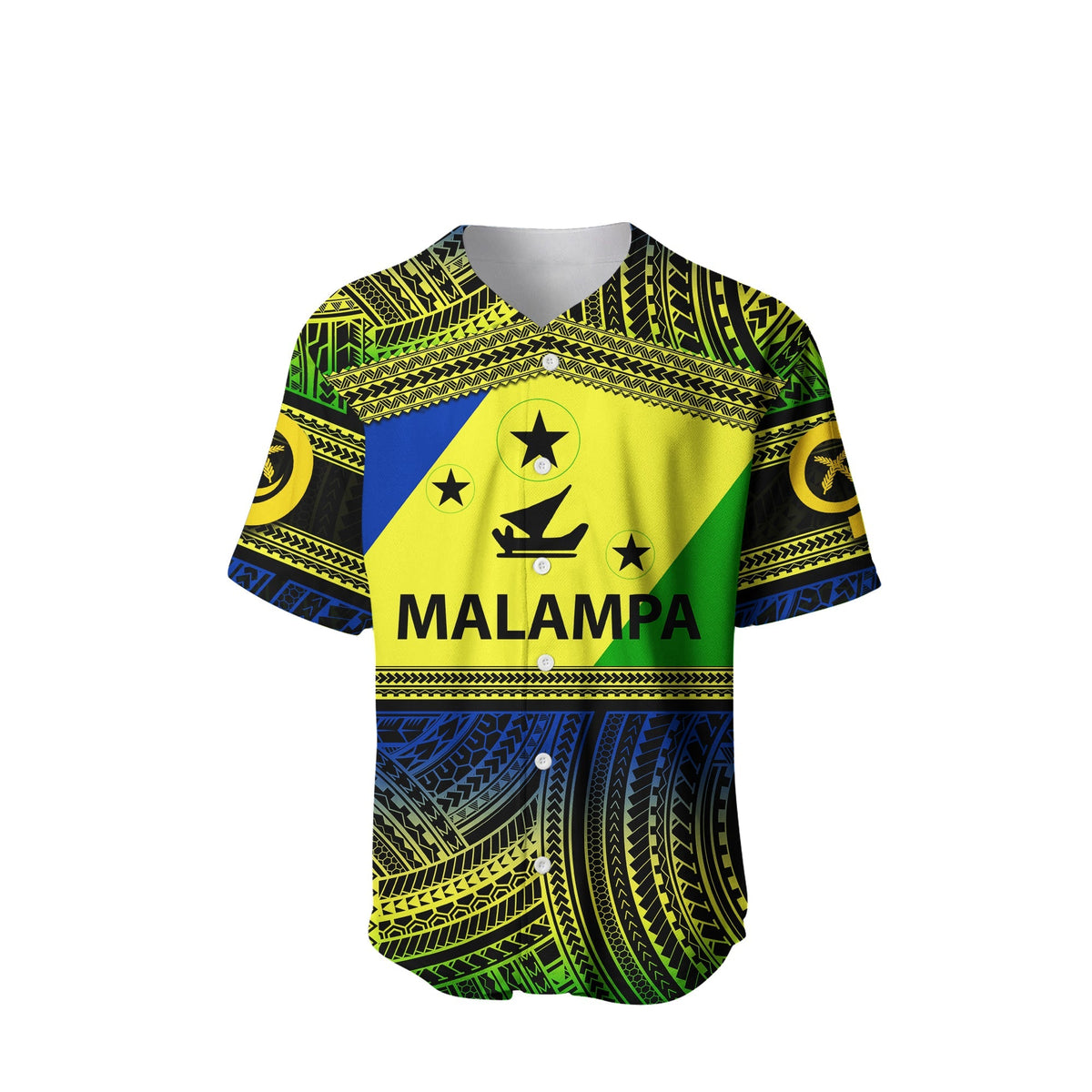 (Custom Personalised) Malampa Province Baseball Jersey Of Vanuatu Polynesian Patterns LT6 - Wonder Print Shop