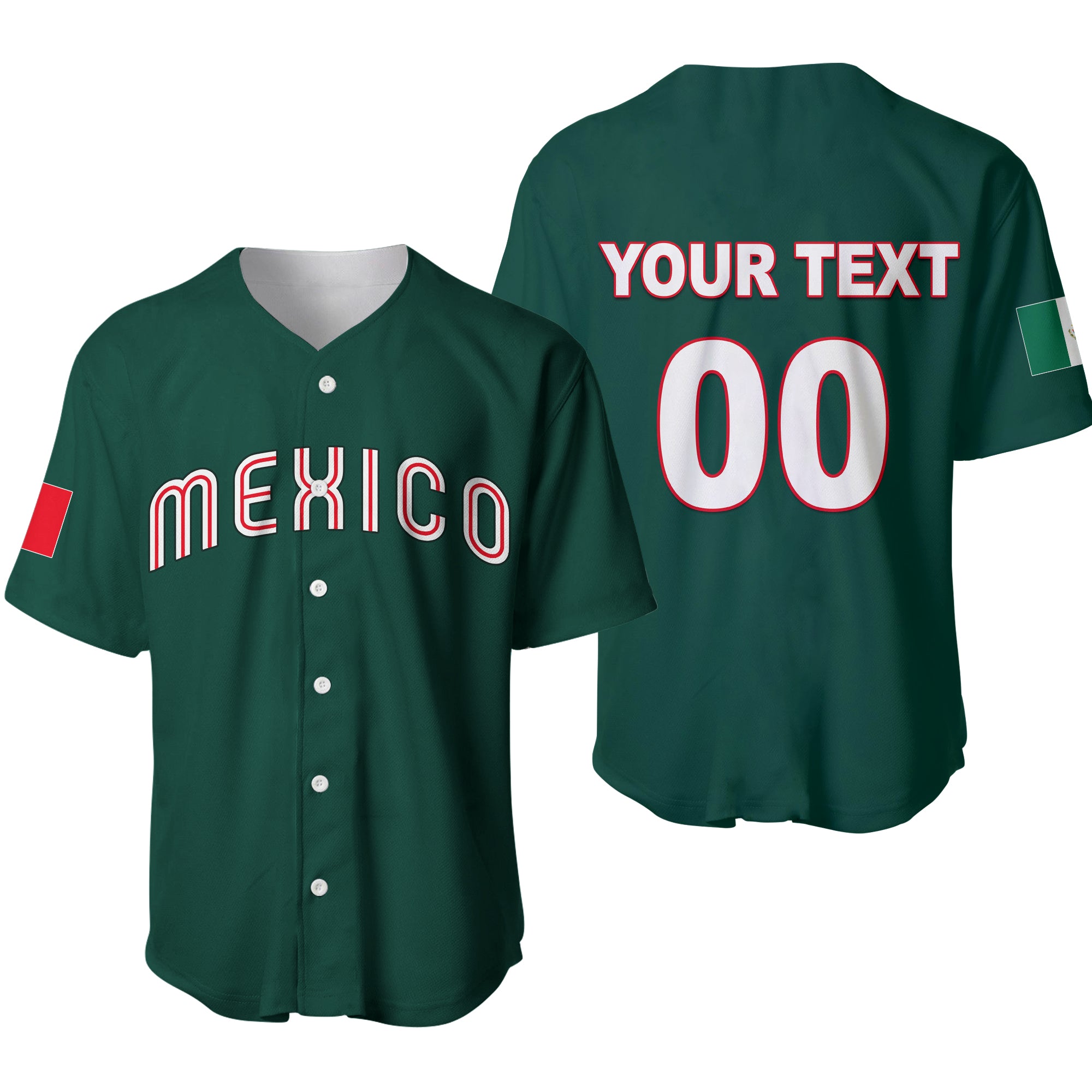 (Custom Personalised And Number) World Baseball Classic 2023-Mexico Baseball Jersey Green Style
