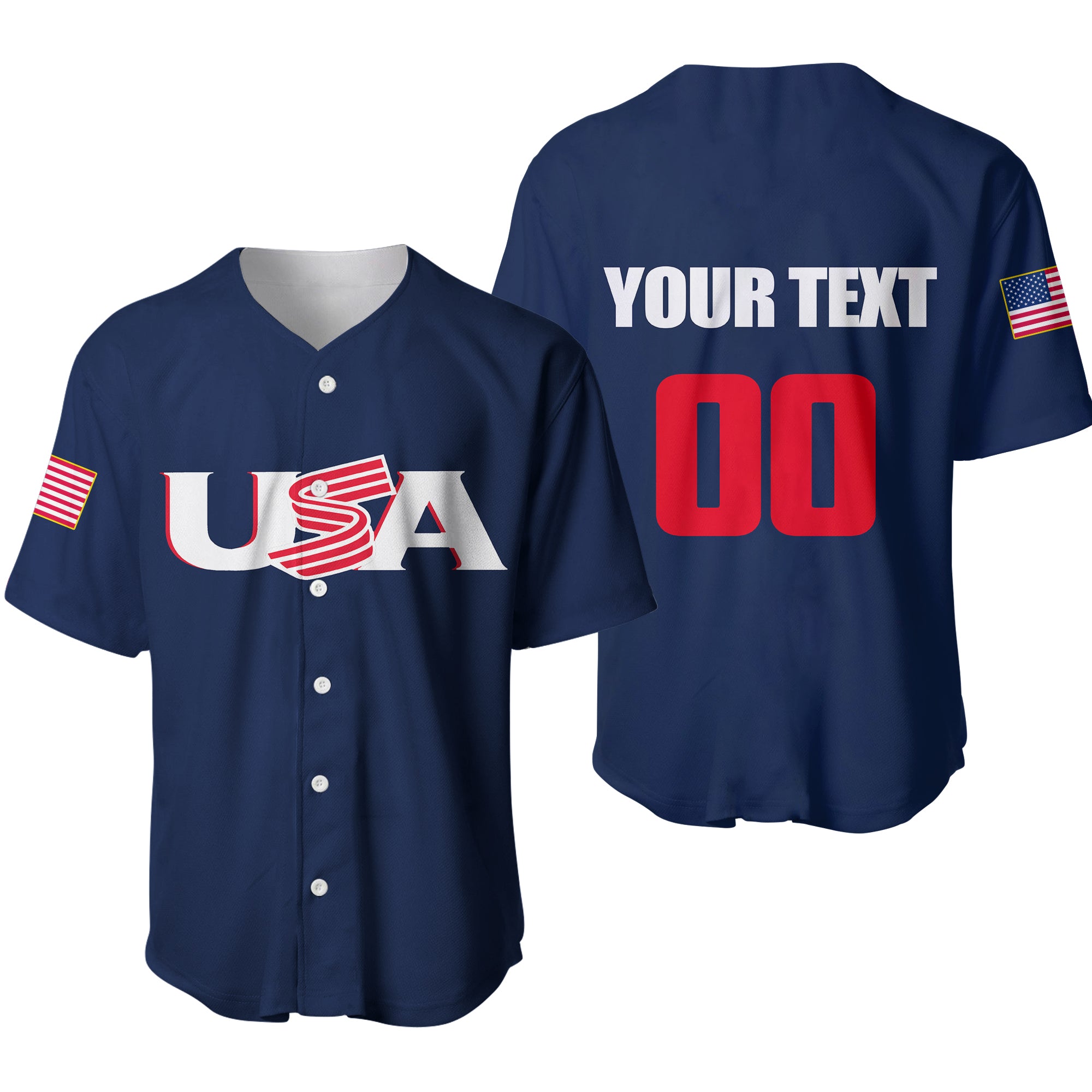 (Custom Personalised And Number) Baseball 2023 USA Baseball Jersey Blue Style LT6 - Wonder Print Shop