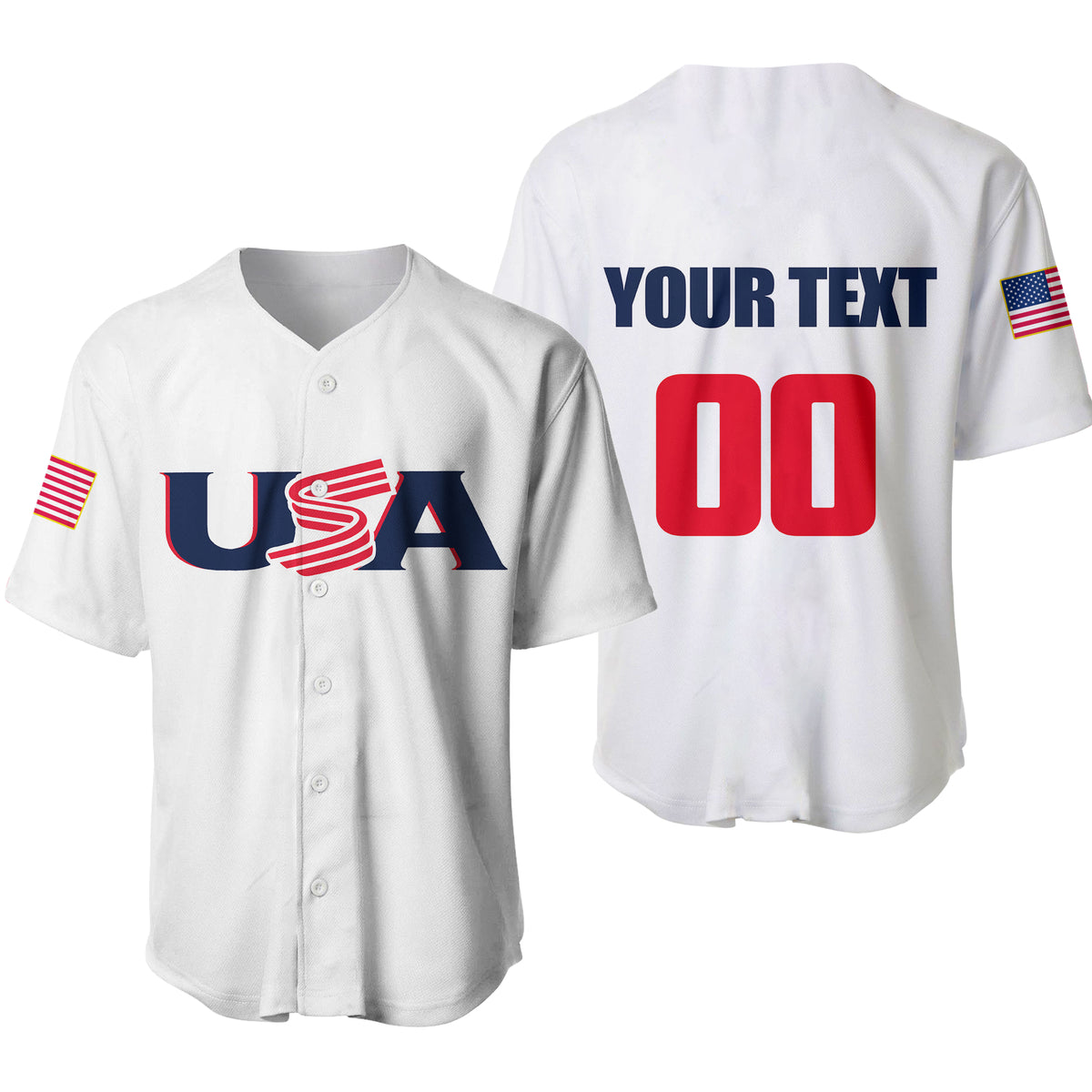 (Custom Personalised And Number) Baseball 2023 USA Baseball Jersey White Style LT6 - Wonder Print Shop