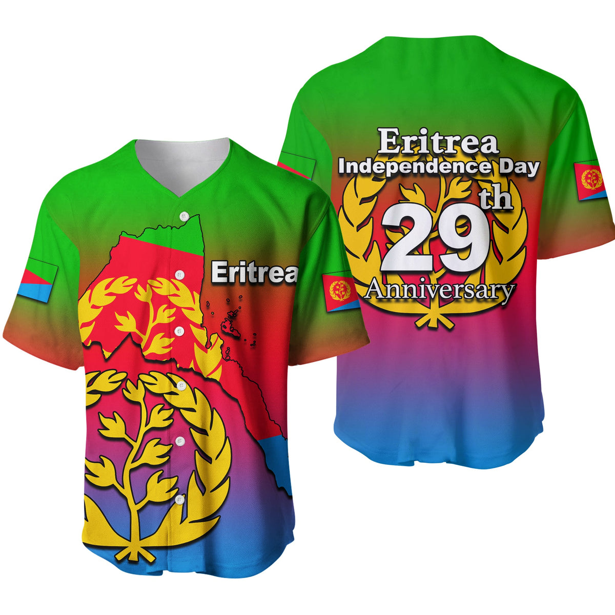 Eritrea Independence Day Baseball Jersey 2022 Style No.2 LT6 - Wonder Print Shop