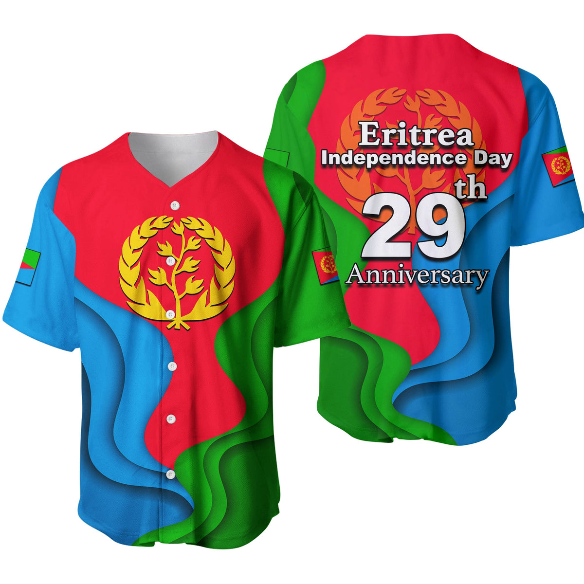 Eritrea Independence Day Baseball Jersey 2022 Style No.3 LT6 - Wonder Print Shop