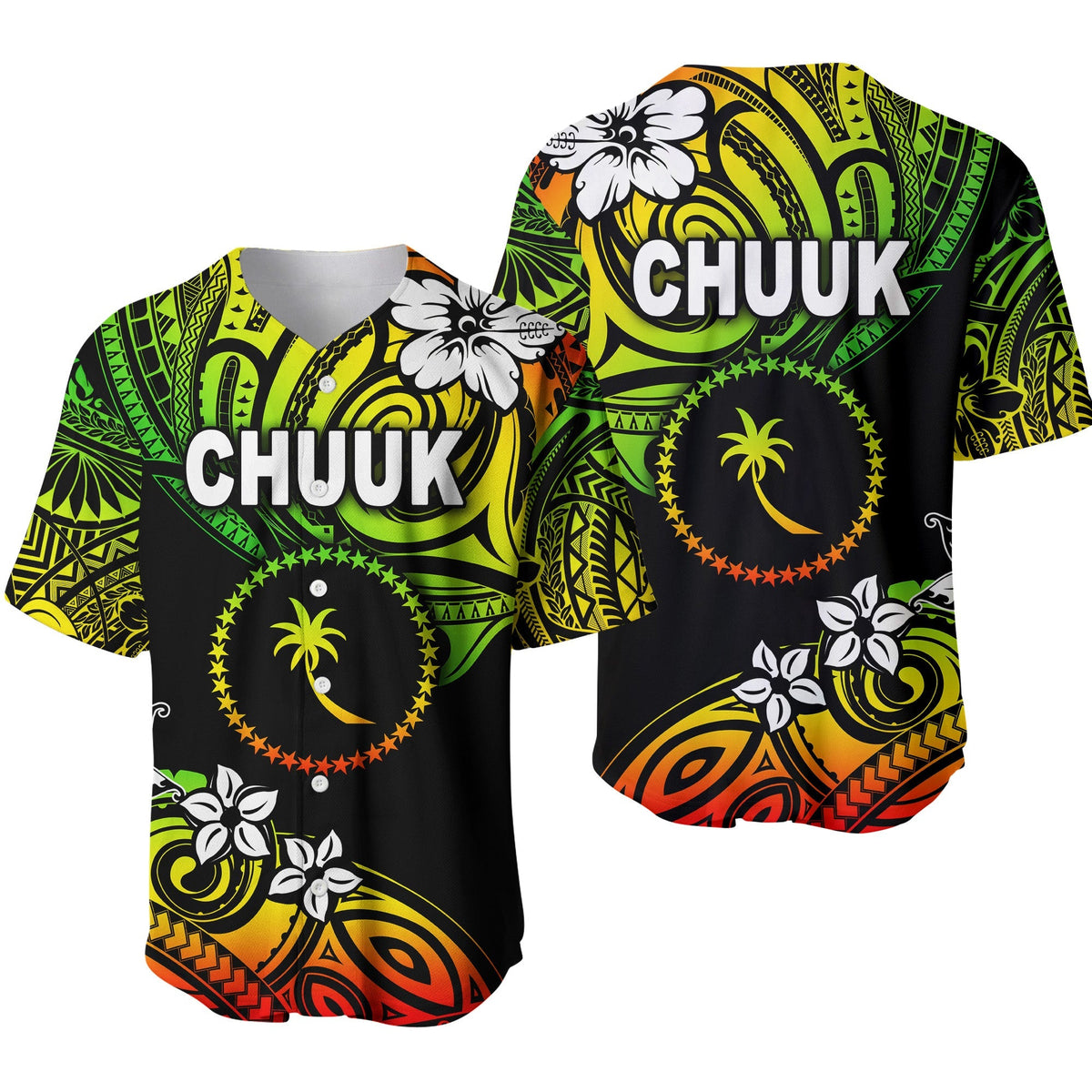 FSM Chuuk Baseball Jersey Unique Vibes - Reggae LT8 - Wonder Print Shop
