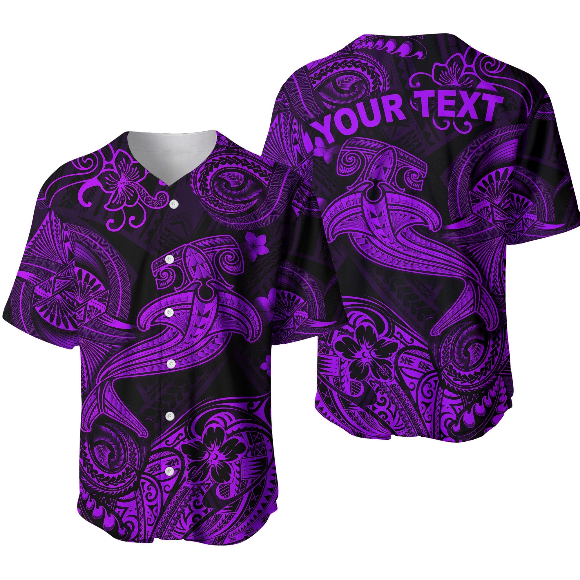custom-personalised-hawaii-hammer-shark-polynesian-baseball-jersey-unique-style-purple