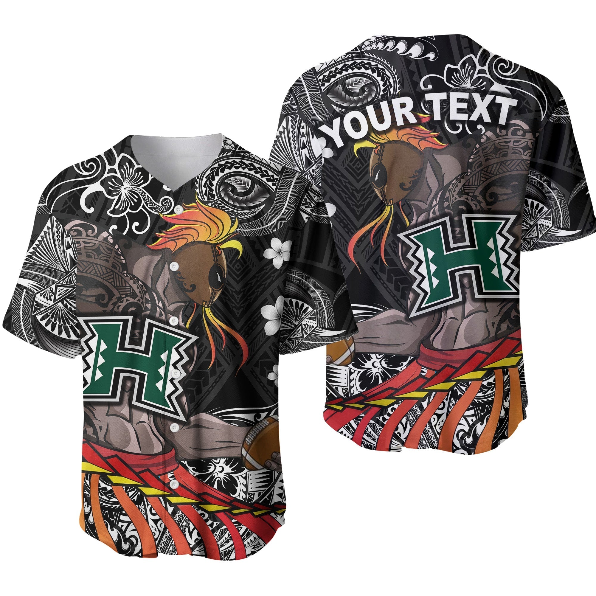 custom-personalised-hawaii-warriors-polynesian-baseball-jersey-unique-style-black