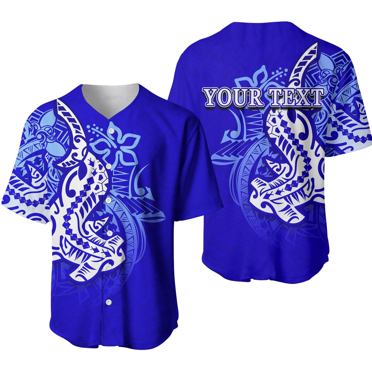 Custom Personalised Polynesian Baseball Jersey Hammerhead shark LT6 - Wonder Print Shop